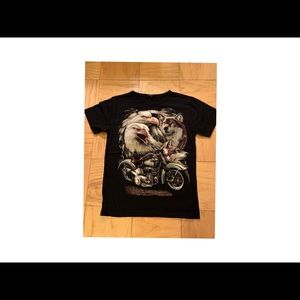 Graphic tee eagle and wolf - Maje